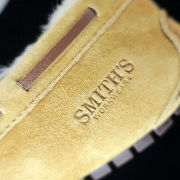 Smith’s Workwear Shearling Moccasin Slippers Chestnut Brown Suede Women's 7M - Picture 3 of 5